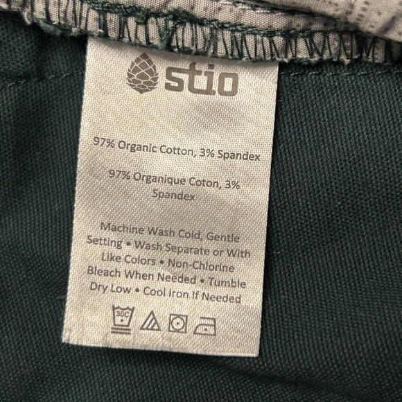Stio Pants Men’s 32R Green Rivet Canvas Durable Hiking Outdoors Gusset Workwear - Picture 12 of 13